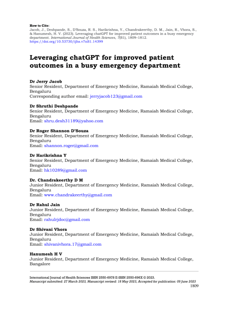 ChatGPTs Overprescribing Tendencies in Emergency Care A Study Analysis ChatGPTs Overprescribing Tendencies in Emergency Care A Study Analysis