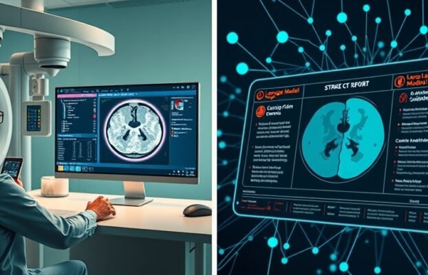 Data extraction from free text stroke CT reports using GPT 4o and Llama 33 70B the impact of annotation guidelines