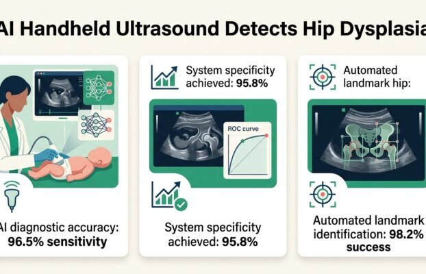 Handheld AI ultrasound detects infant hip dysplasia