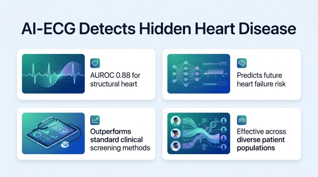 AI ECG detects hidden structural heart disease