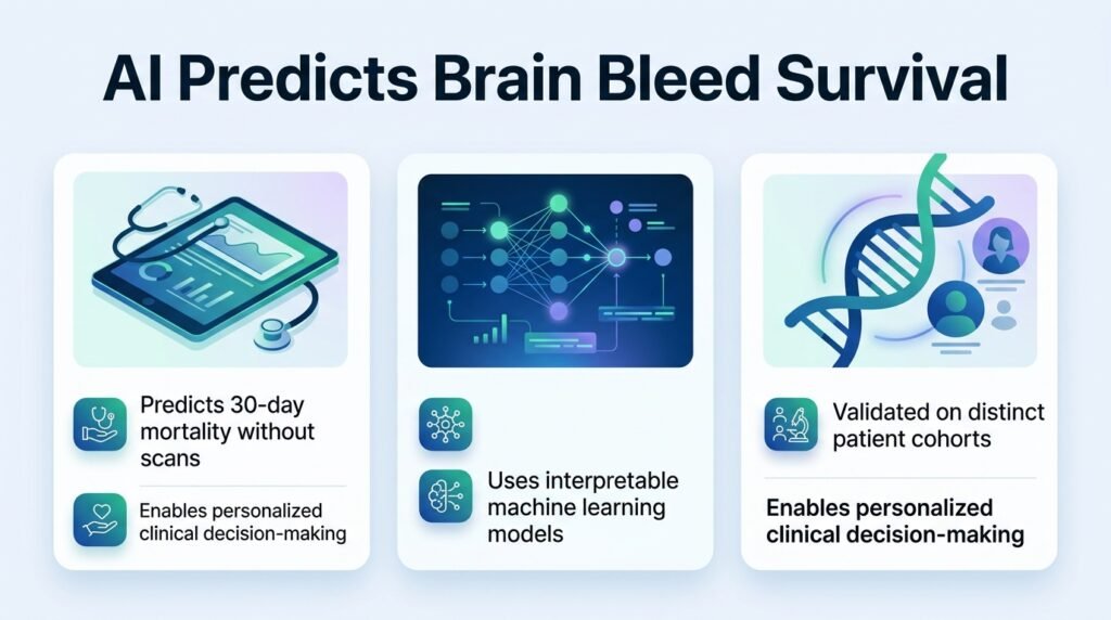 AI predicts brain bleed survival without brain scans