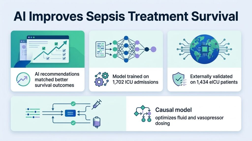 AI sepsis recommendations match better survival outcomes