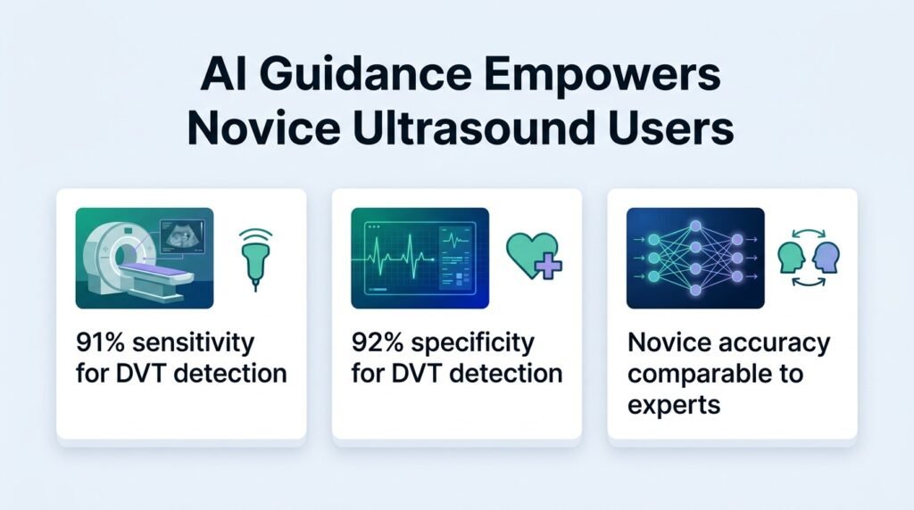 AI ultrasound helps novices spot blood clots