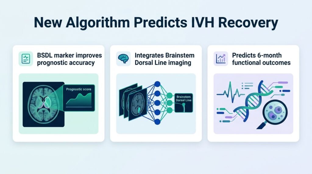 Algorithm predicts brain bleed recovery using brainstem line