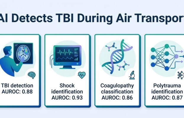 Enhancing the golden hour: classification of traumatic brain injury, severity, and concomitant clinical phenotypes using prehospital continuous physiological data during air transport
