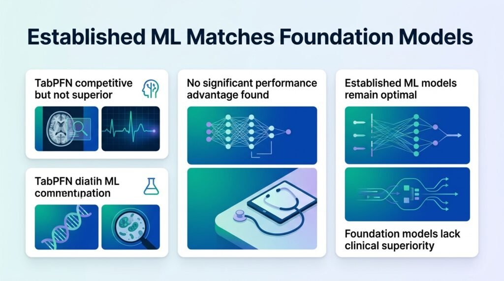 Established machine learning matches tabular foundation models in clinical predictions