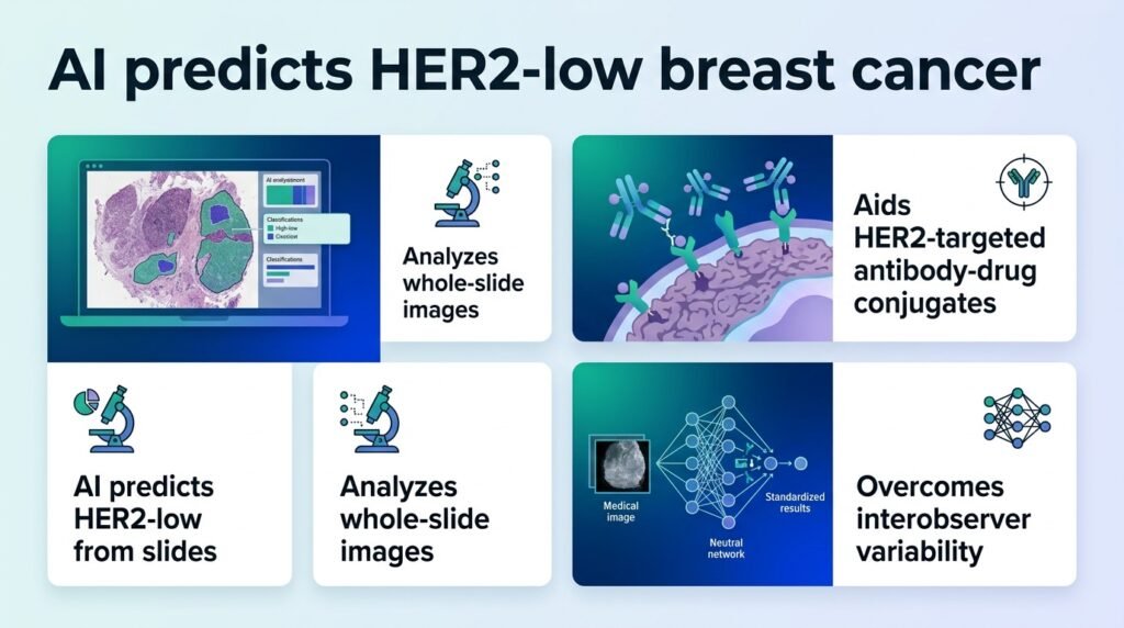 AI predicts HER2-low breast cancer from slides