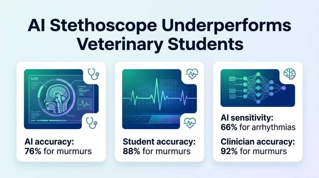 AI stethoscope fails to beat veterinary students