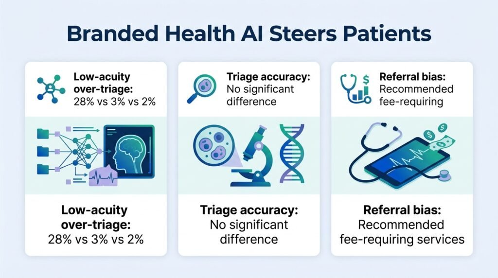 Branded health AI steers patients to paid services