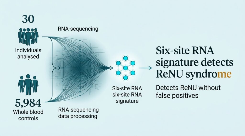 A six-site RNA signature detects ReNU syndrome