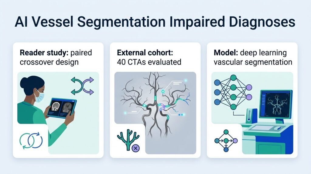 AI vessel segmentation made radiologist diagnoses worse