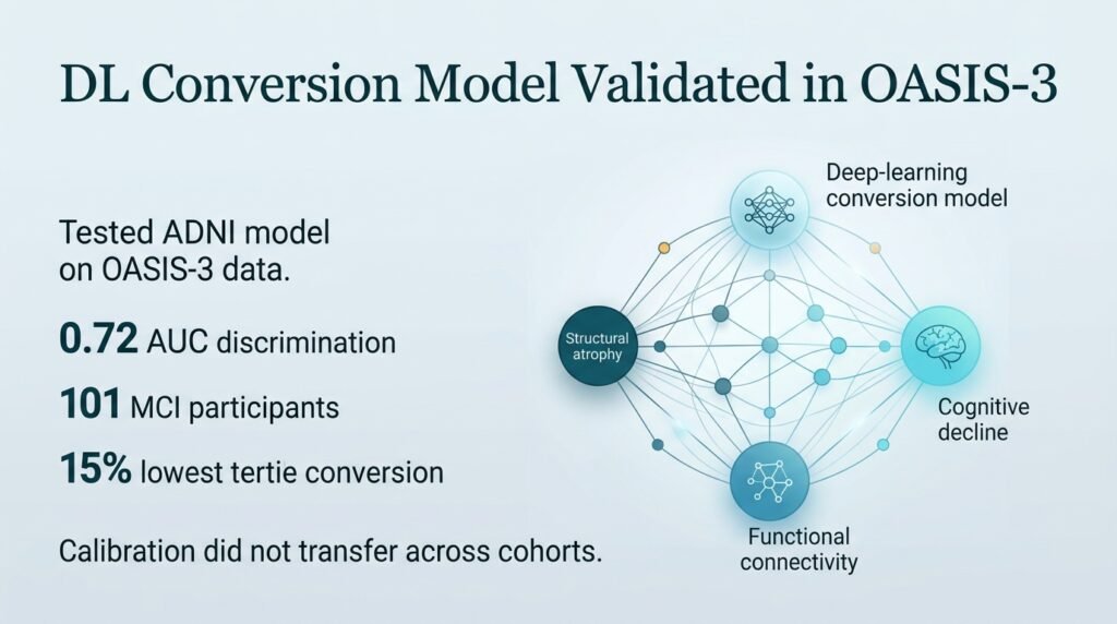 Structural, Functional and Cognitive Validation of a Deep-Learning MCI-to-AD Conversion Model in OASIS-3