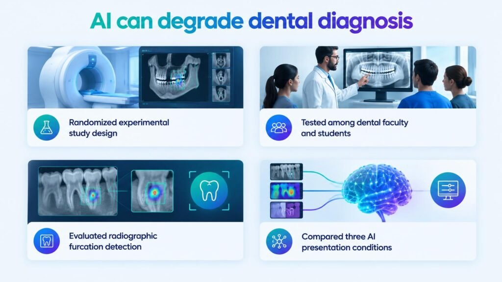 AI recommendations can degrade dental diagnostic accuracy