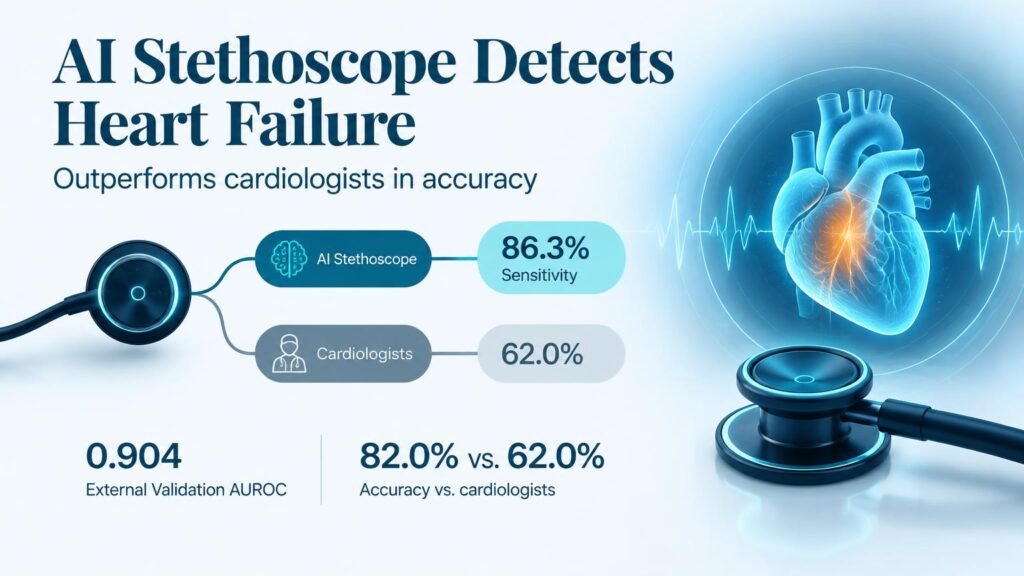 AI Stethoscope Detects Heart Failure Better Than Cardiologists
